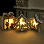 Soraya | Wooden Christmas Ornaments | Set of 2, Button Battery, Modern
