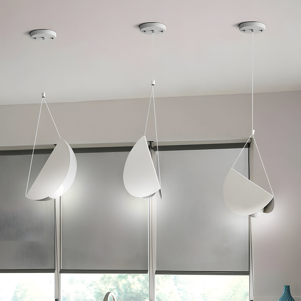 Leah | Pendant Lamp | Minimalist Half Moon, White | 1/3/6-Light