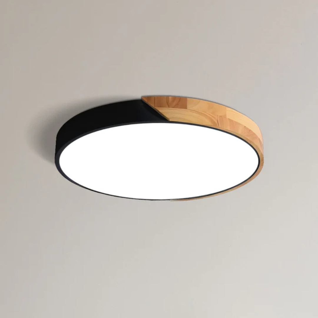 Inez | Ceiling Light | Scandinavian Wood LED, Round | Modern Indoor