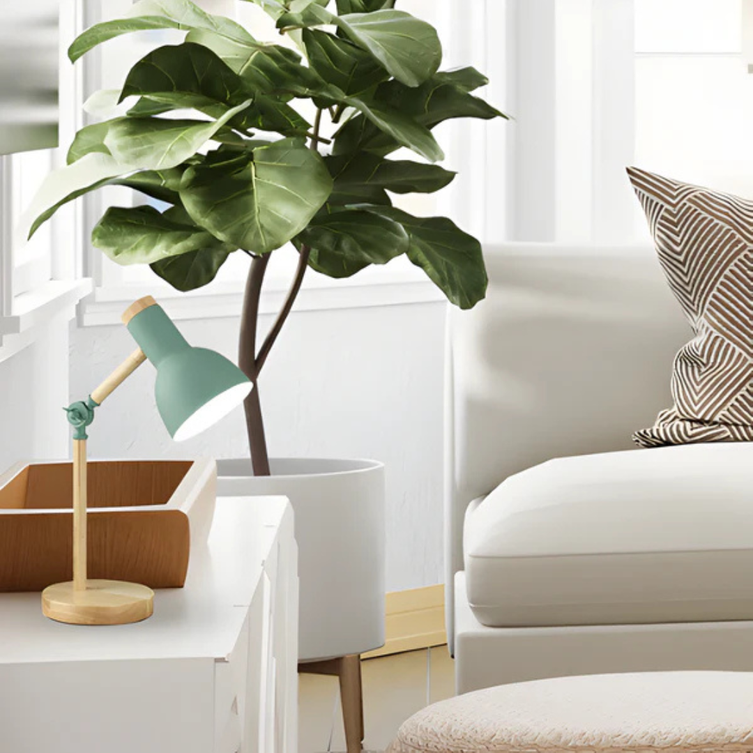 Dione | LED Table Lamp | Wood & Metal, Adjustable, E27 | 1-Light