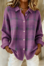Tamsin | Women Soft Knit Plaid Cardigan