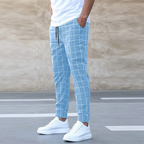 Wenna | Men's Jogger Pants | Plaid Pattern, Relaxed Fit | Casual Everyday