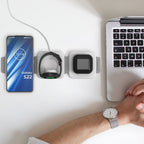 Romy | 3-in-1 Travel Charger | Wireless Qi, Dual USB | Foldable, Compact