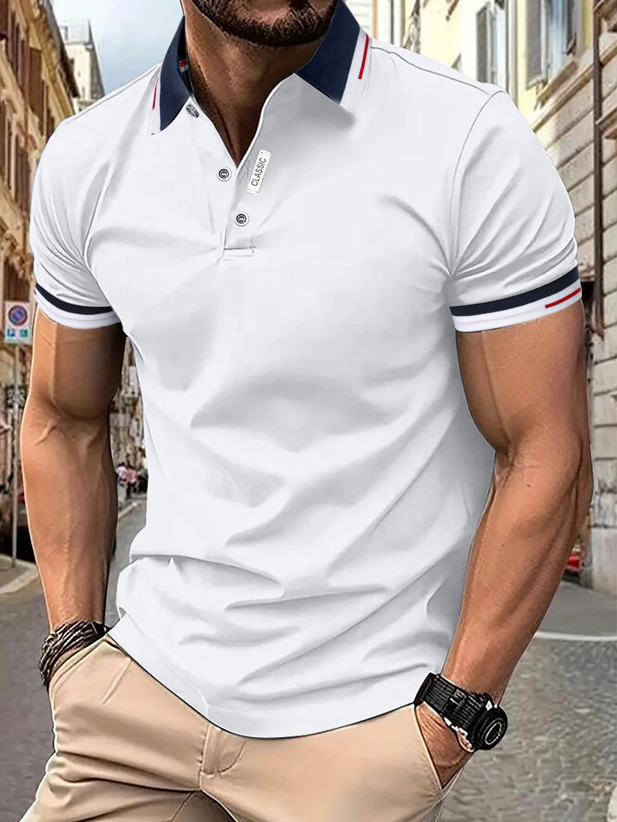 Men Polo Shirt Short Sleeve Casual Collared Regular Fit Tops