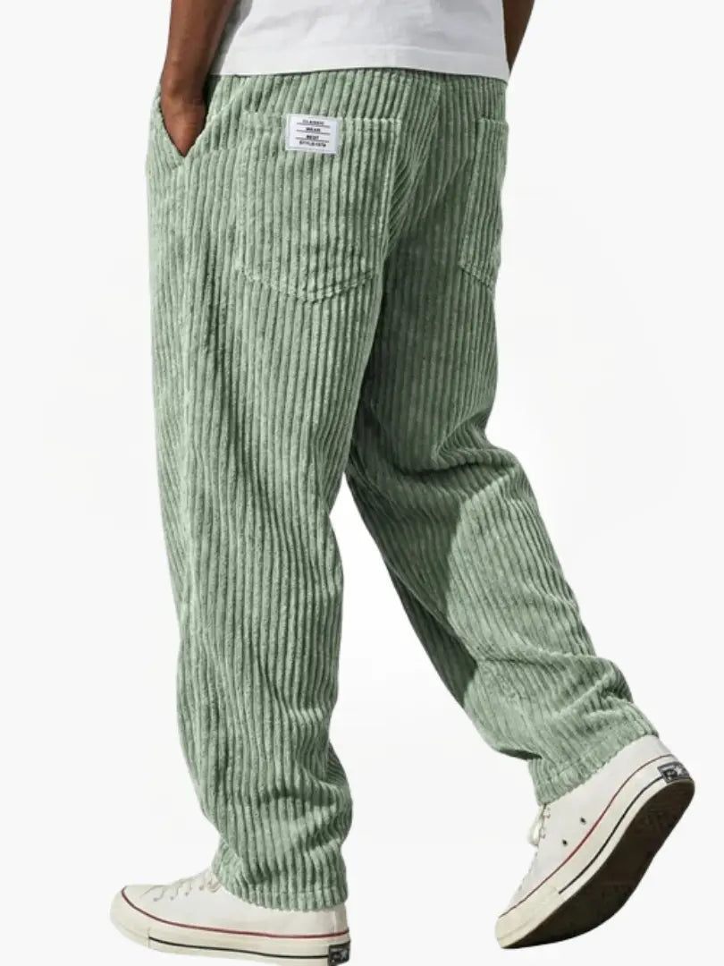 Tindra | Men's Drawstring Trousers | Corduroy Texture, Relaxed Fit | All-Season