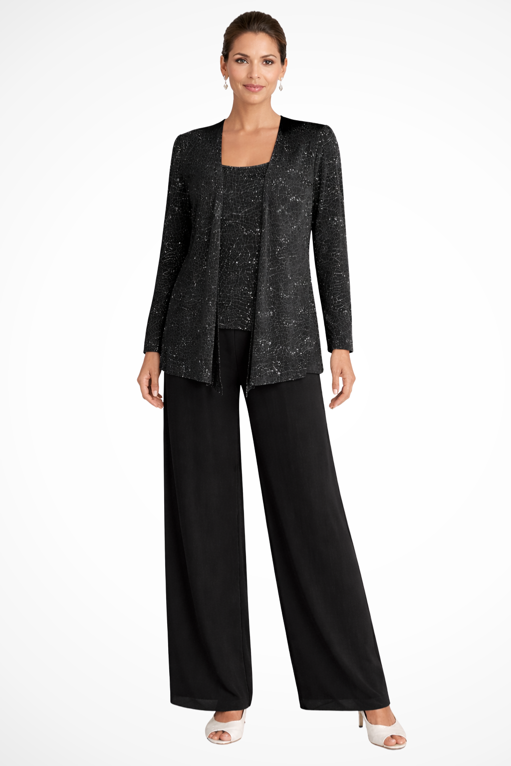 Lena | Women's Evening Set | Three-Piece, Wide-Leg Trousers | XS–2XL
