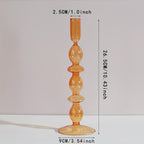 Indra | Glass Candlestick Set | Minimalist Table Decor | Lacquered, Romantic