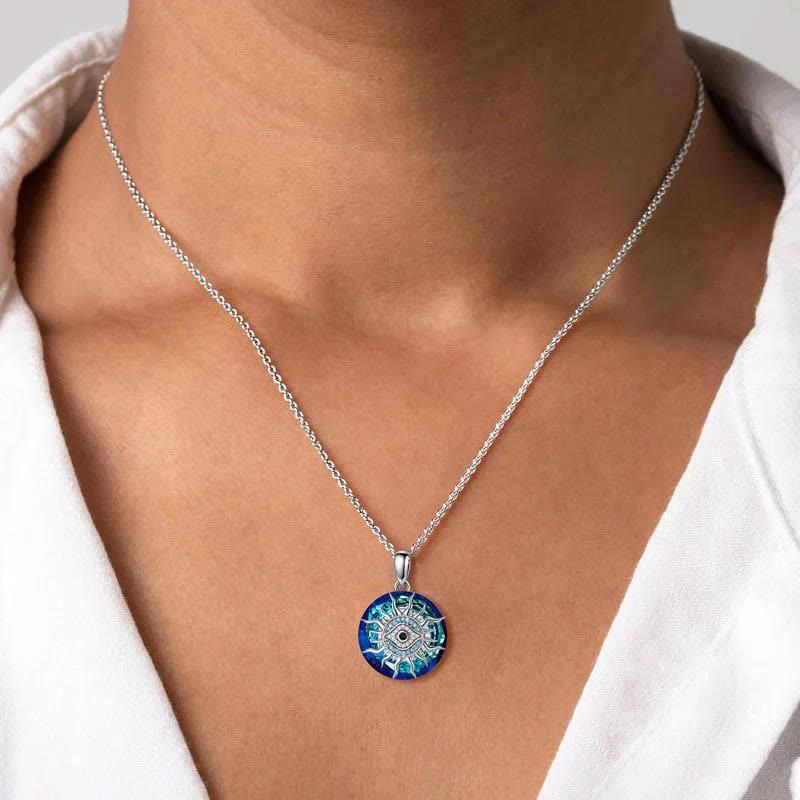 Faline | Evil Eye Necklace | Women's Protection Amulet | Silver & Blue