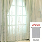 Saoirse | Embroidered Curtain Panels | Elf & Fairy Design, Light-Filtering | Set of 2 with Rings