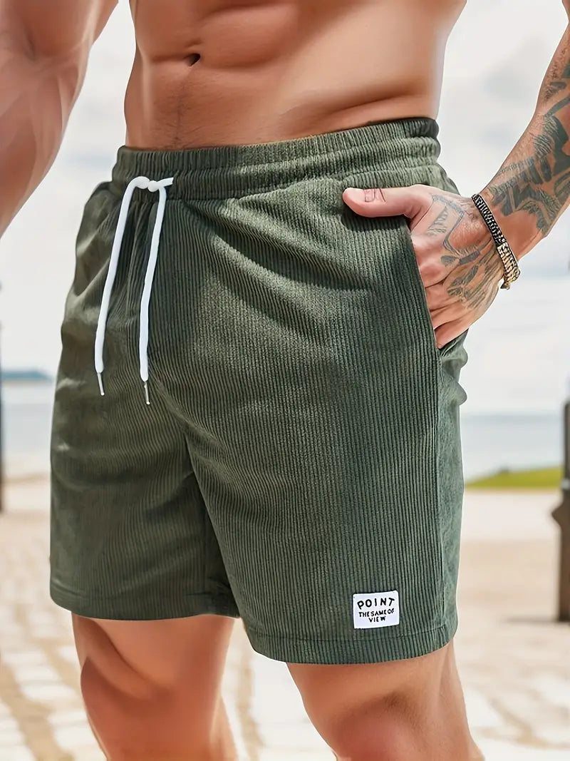 Mens Shorts Corduroy Look Lightweight Straight Fit Casual Wear