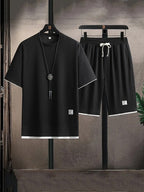 Dahlia | Men's Two-Piece Set | Waffle Fabric, Relaxed Fit | T-Shirt & Shorts