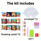 Liora | Diamond Painting Greeting Cards | 12-Piece Christmas Set | Mosaic