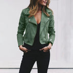 Wynne | Women's Faux Leather Biker Jacket | Slim Fit, Zip