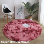 Delphine | Round Plush Rug | Tie-Dye, Soft & Non-Slip | Living Room, Bedroom