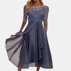Women Lace Dress Elegant Midi Layered Skirt | Posy