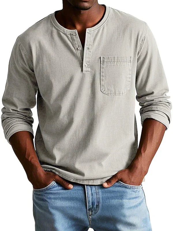 Honor | Men's Henley Shirt | Long Sleeve, Casual Fit | Lightweight