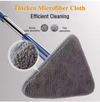Cassia | Spin Mop | 360° Triangular Head, Push-Pull Wringing | Microfiber