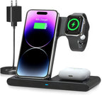 Cleo | 3-in-1 Wireless Charger Stand | iPhone, Apple Watch & AirPods | Fast 18W