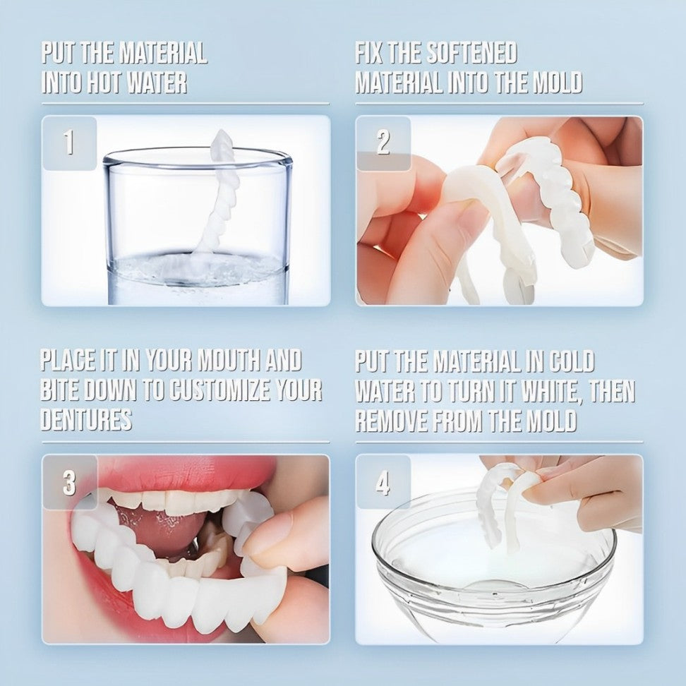 Delphine | Clip-On Veneers | Upper & Lower Set | Snap-On Smile Cover