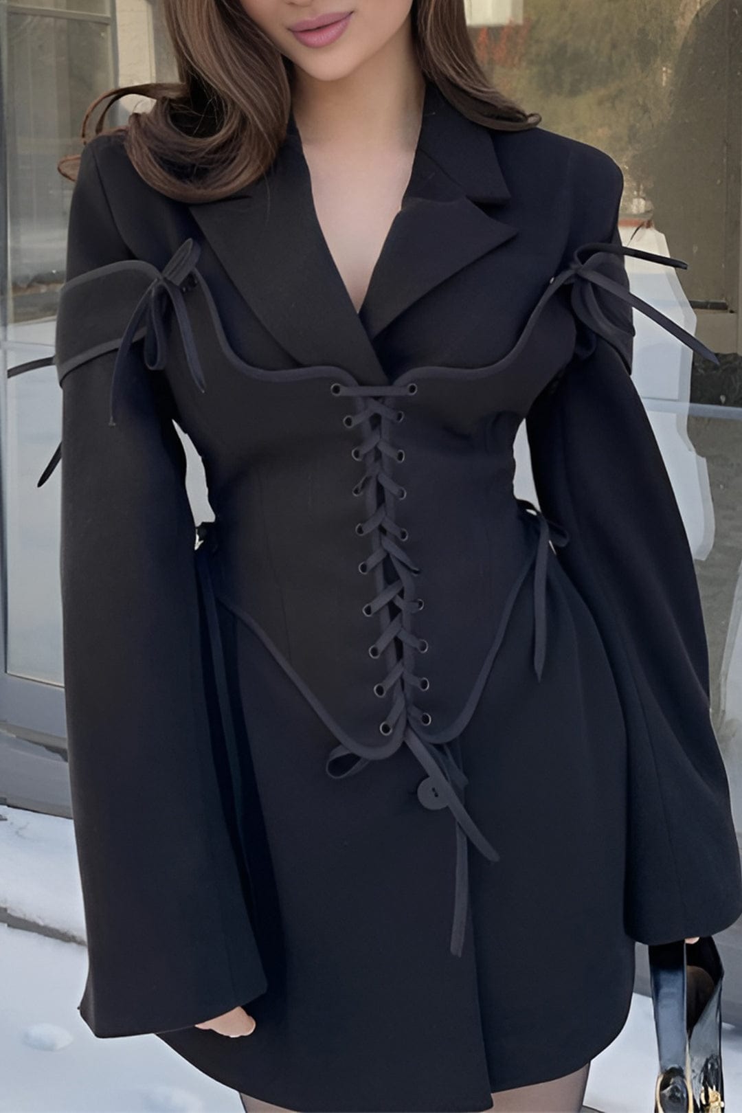 Anneke | Women's Blazer & Corset Two-Piece Set | Lace-Up, Tailored