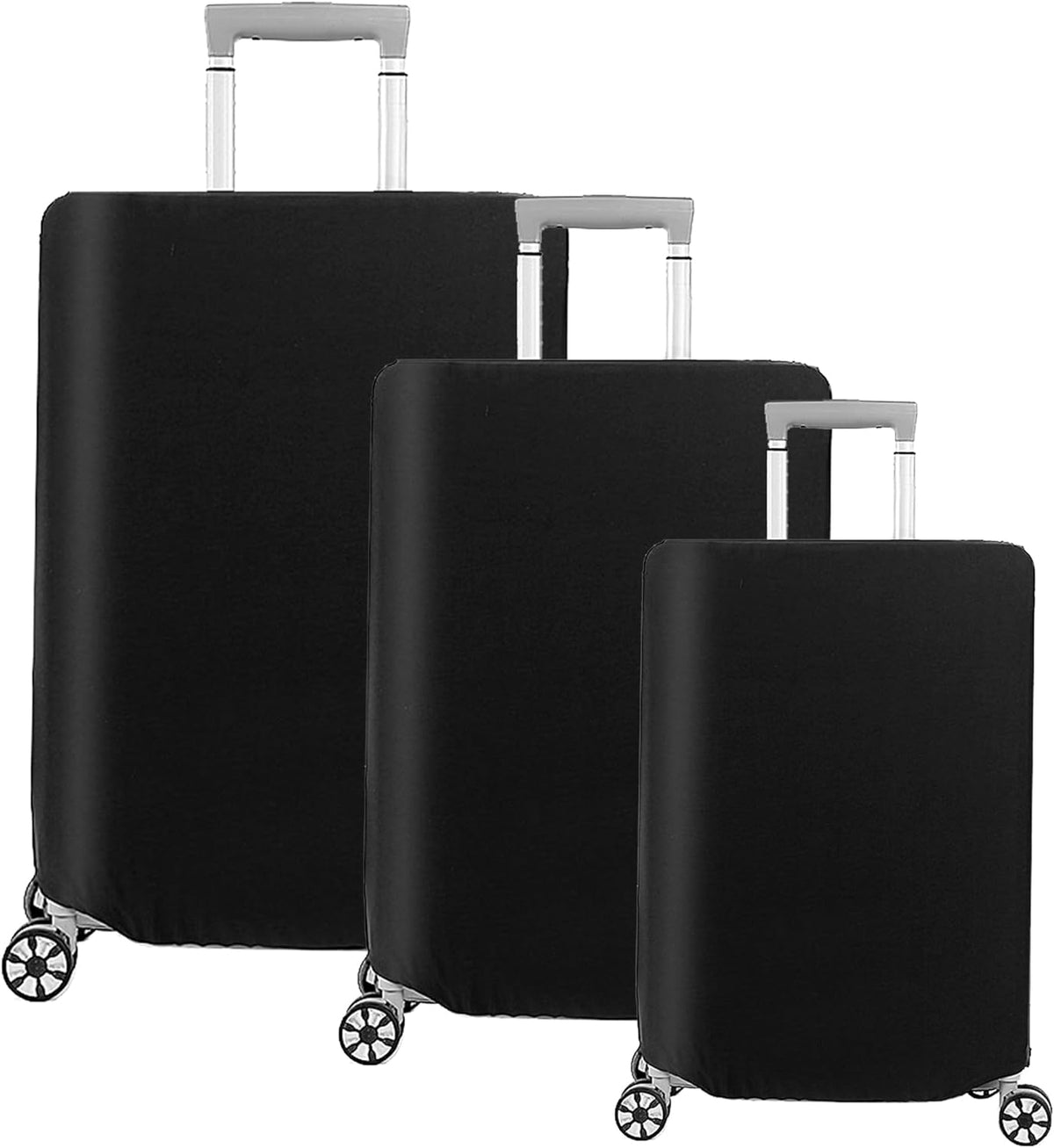 Reva | Luggage Cover Set | 3-Piece, Stretchable, Anti-Tear, Black | S M L