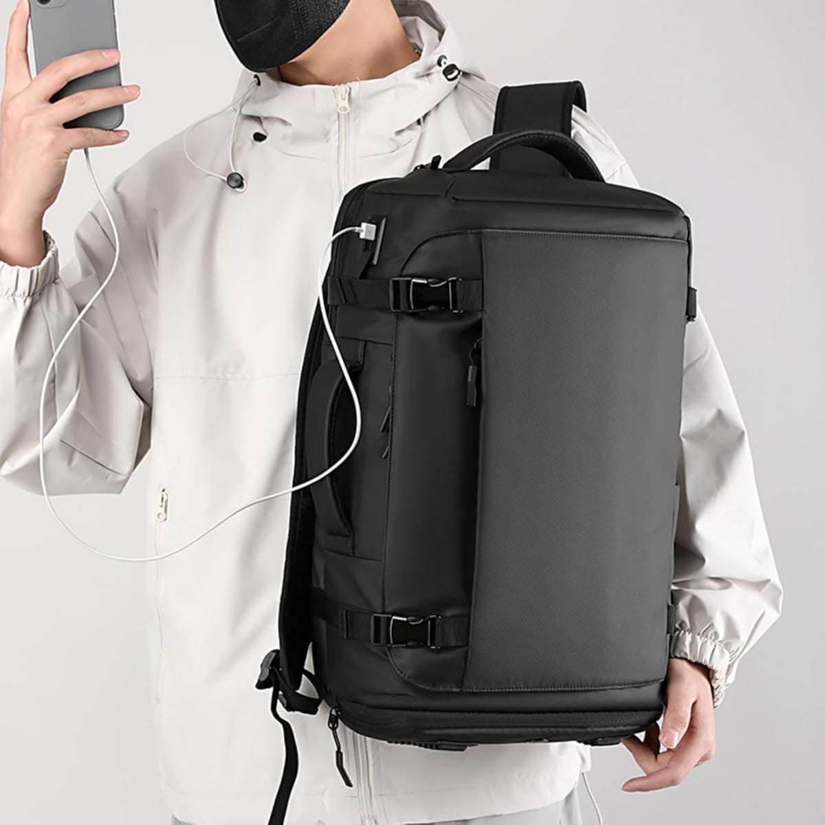 Giselle | Laptop Backpack 15" | Waterproof, Side Opening, USB-C | Travel & Work