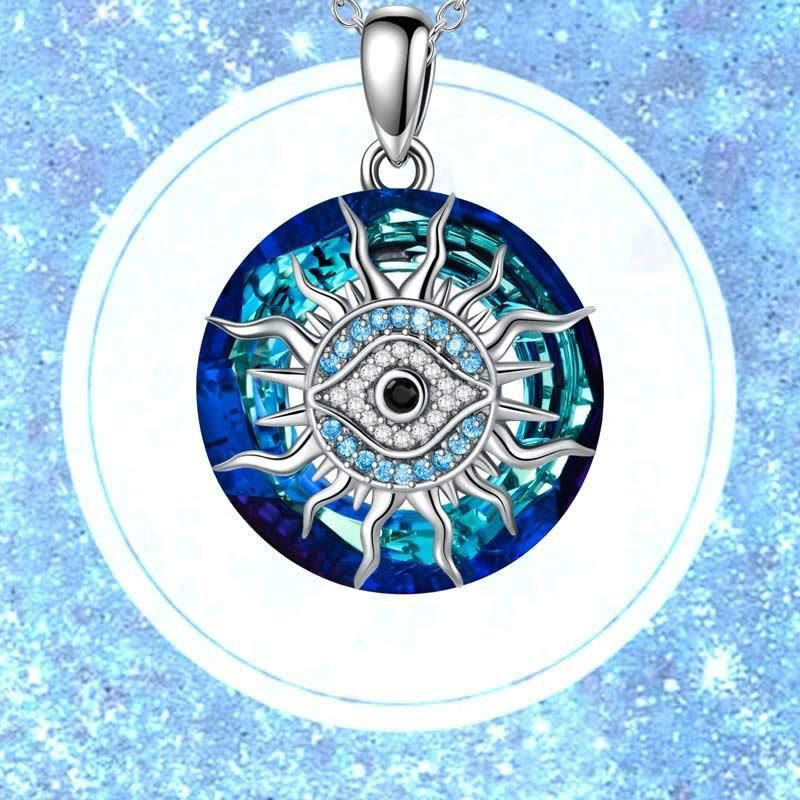 Faline | Evil Eye Necklace | Women's Protection Amulet | Silver & Blue