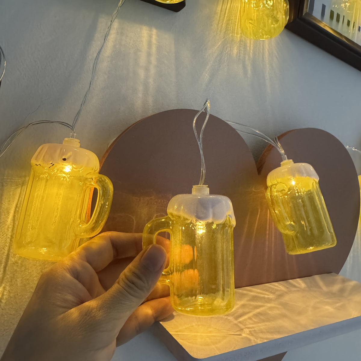 Thea | Beer Mug String Lights | LED Fairy Lights Set of 2 | Warm White, Battery Powered