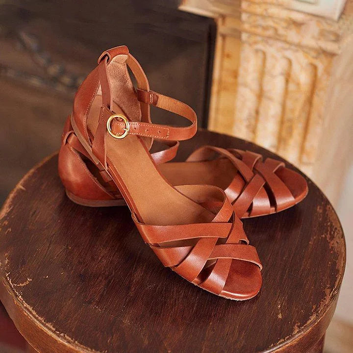 Women Strappy Flat Sandals Ankle Strap
