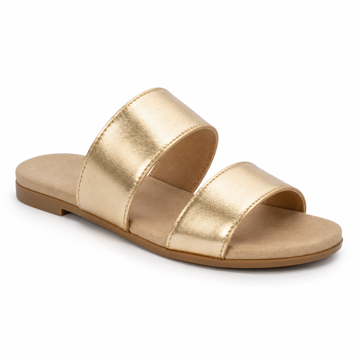 Women's Sandals | Leather Double Strap Flat Open Toe Casual Sandals
