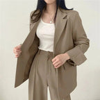 Ondine | Women's Blazer & Straight-Leg Trouser Set | Solid Color