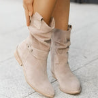 Women Knee High Boots Slouchy Block Heel