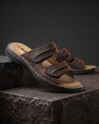 Mens Sandals Genuine Leather Sliders Casual Open Toe Summer Shoes