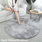 Delphine | Round Plush Rug | Tie-Dye, Soft & Non-Slip | Living Room, Bedroom