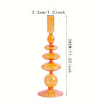 Indra | Glass Candlestick Set | Minimalist Table Decor | Lacquered, Romantic