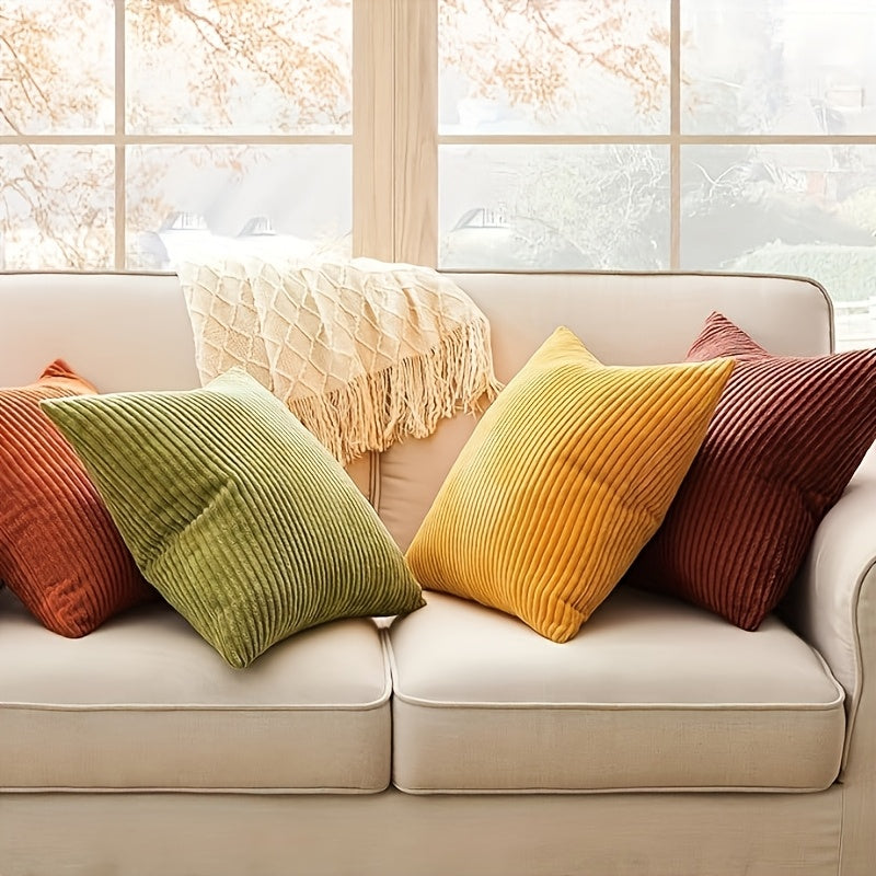 Una | Cushion Cover | Bohemian Rib Stripe, Soft Woven, Zip Closure