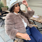 Della | Faux Fur Coat | Women's Glamour Jacket | Soft, Animal-Friendly