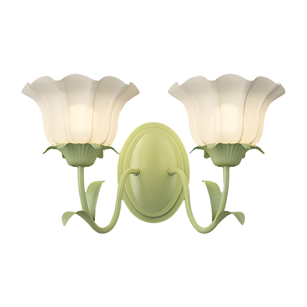 Eira | Wall Lamp | Floral Glass, 3-Step Dimmable, Green | 1 or 2 Light