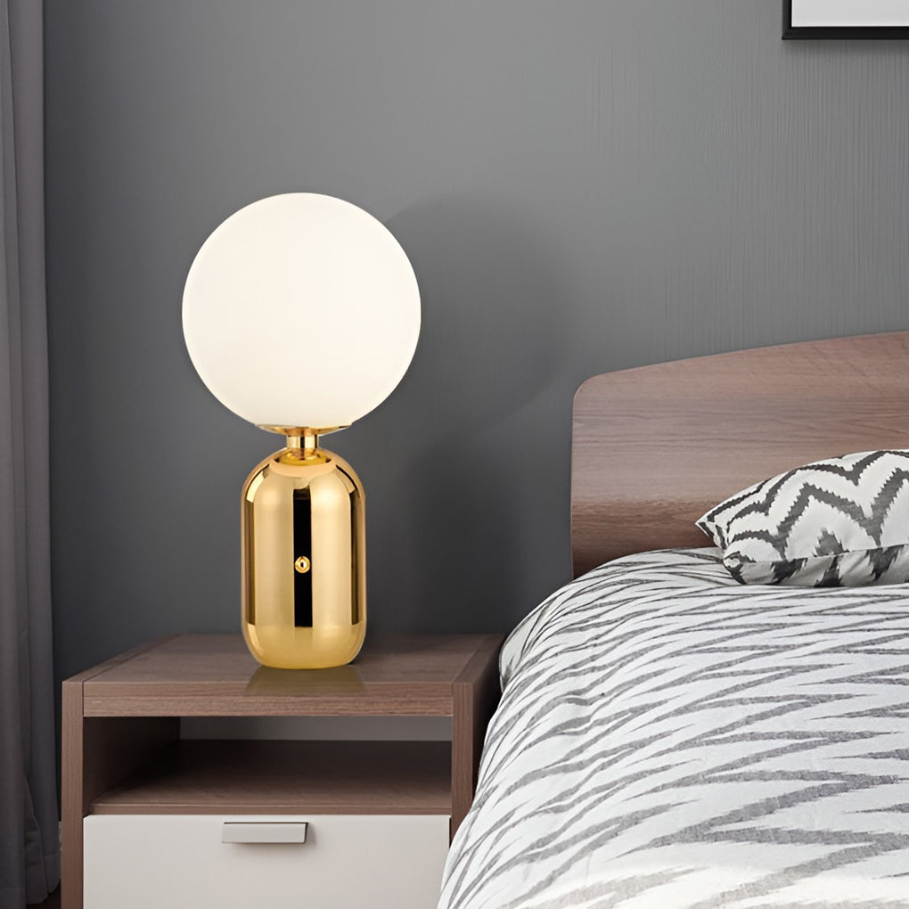 Opal | Table Lamp | Hand-Blown Glass, Nordic Style | Gold & Black