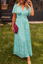Iris | Maxi Dress | V-Neck, Floral, Fitted Waist | Summer Women