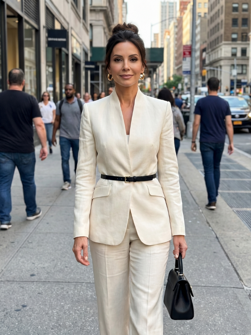 Women 2 Piece Suit Stand Collar Flared Trousers
