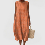 Galia | Women's Sleeveless Dress | Tummy Control, Pockets | Floral Embroidery