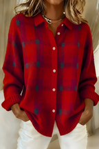 Tamsin | Women Soft Knit Plaid Cardigan