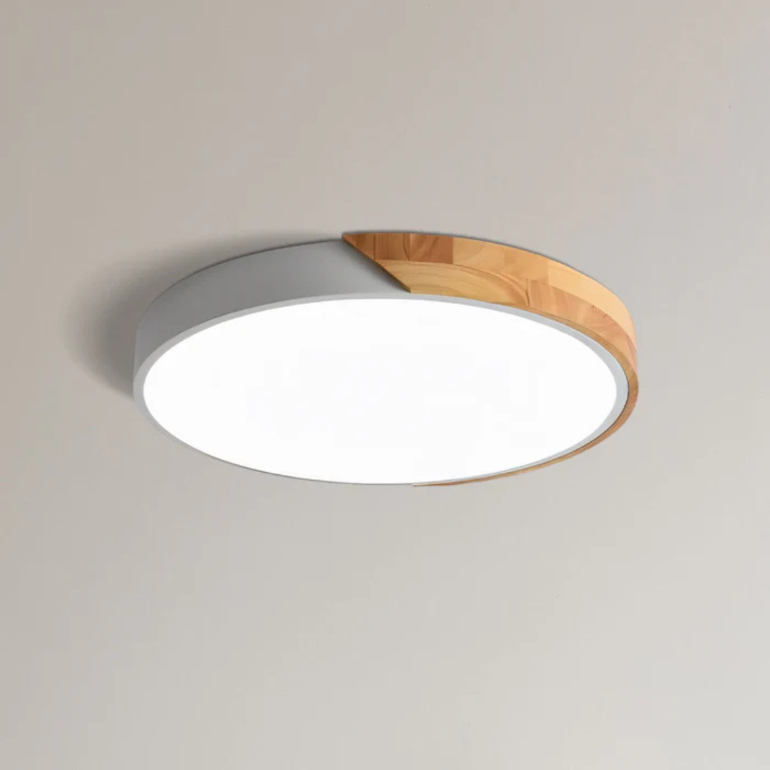 Inez | Ceiling Light | Scandinavian Wood LED, Round | Modern Indoor