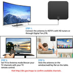 Anouk | HDTV Antenna | 300-Mile Range, Signal Booster | Black, Indoor