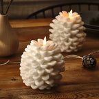Xanthe | LED Pinecone Candles | Flameless, Remote & Timer | Warm White
