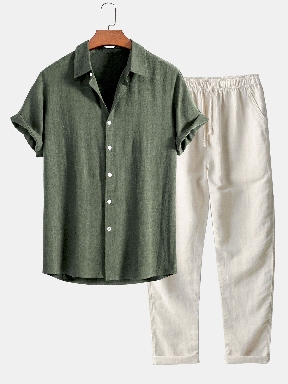 Ivy | Men's Summer Outfit Set | Linen Shirt & Trousers | Lightweight, Relaxed Fit