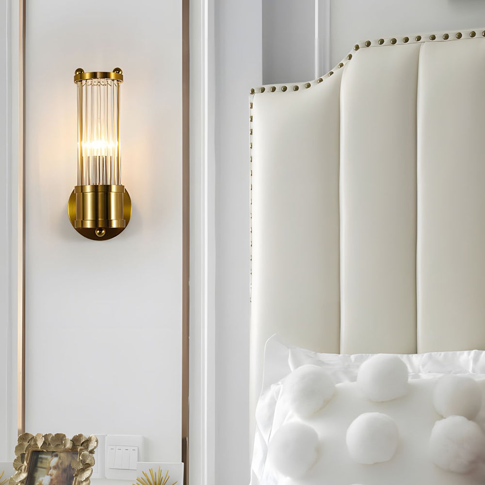 Mila | Wall Lamp | Modern Cylindrical Glass, 1/2-Light | Chrome & Gold