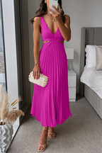 Jade | Satin Midi Dress | Pleated, Flowing | Women's Evening Wear