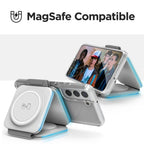 Romy | 3-in-1 Travel Charger | Wireless Qi, Dual USB | Foldable, Compact